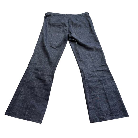 MAXMARA Blue Chambray Classic Trouser Pants Women's Size 6 Linen Blend - Picture 2 of 8